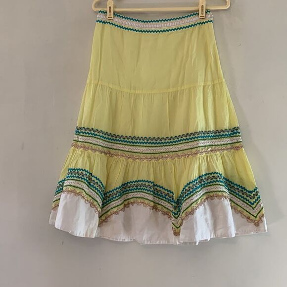 Tibi yellow decorative skirt Fully lined Size 2 - Picture 3 of 11